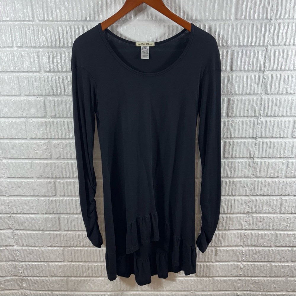 Prairie Undergroundā Black Tunic Dress Cotton Blend Small